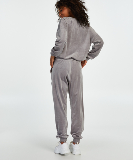 Pantal&oacute;n Tall de deporte de terciopelo, Gris