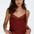 Camiseta top Satin Lace, Rojo