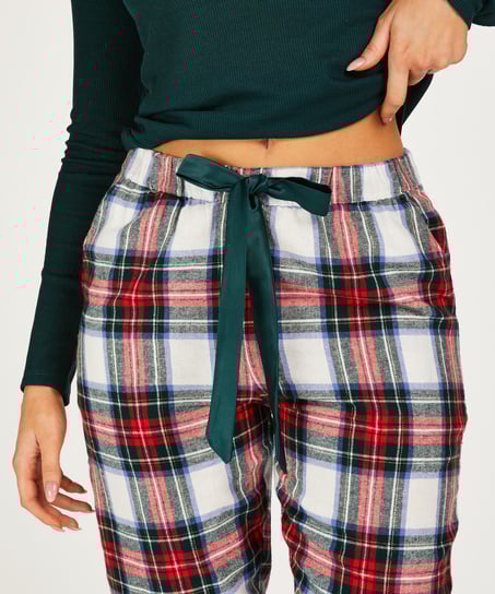 Petite pantalones de pijama de franela, Blanco