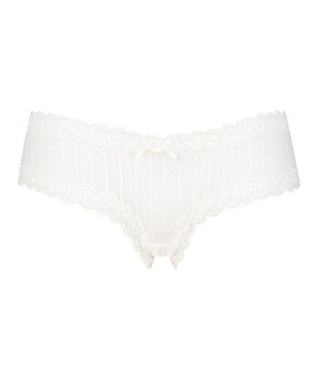 Brasile&ntilde;a en forma de V burn-out mesh, Blanco