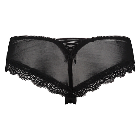 Brasileña Embroidered Mesh, Negro