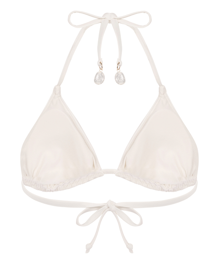 Top de bikini triangular Giselle, Blanco