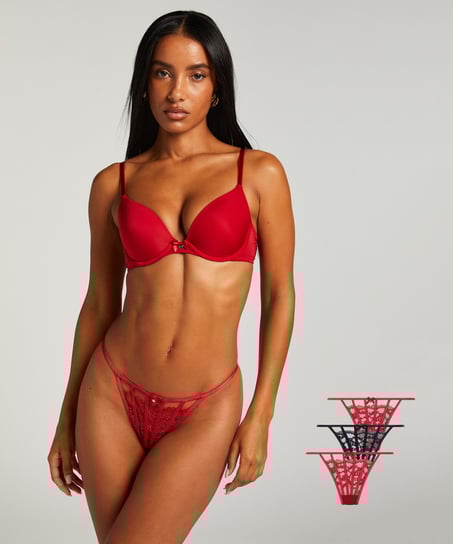 Lote de 3 tangas, Rojo