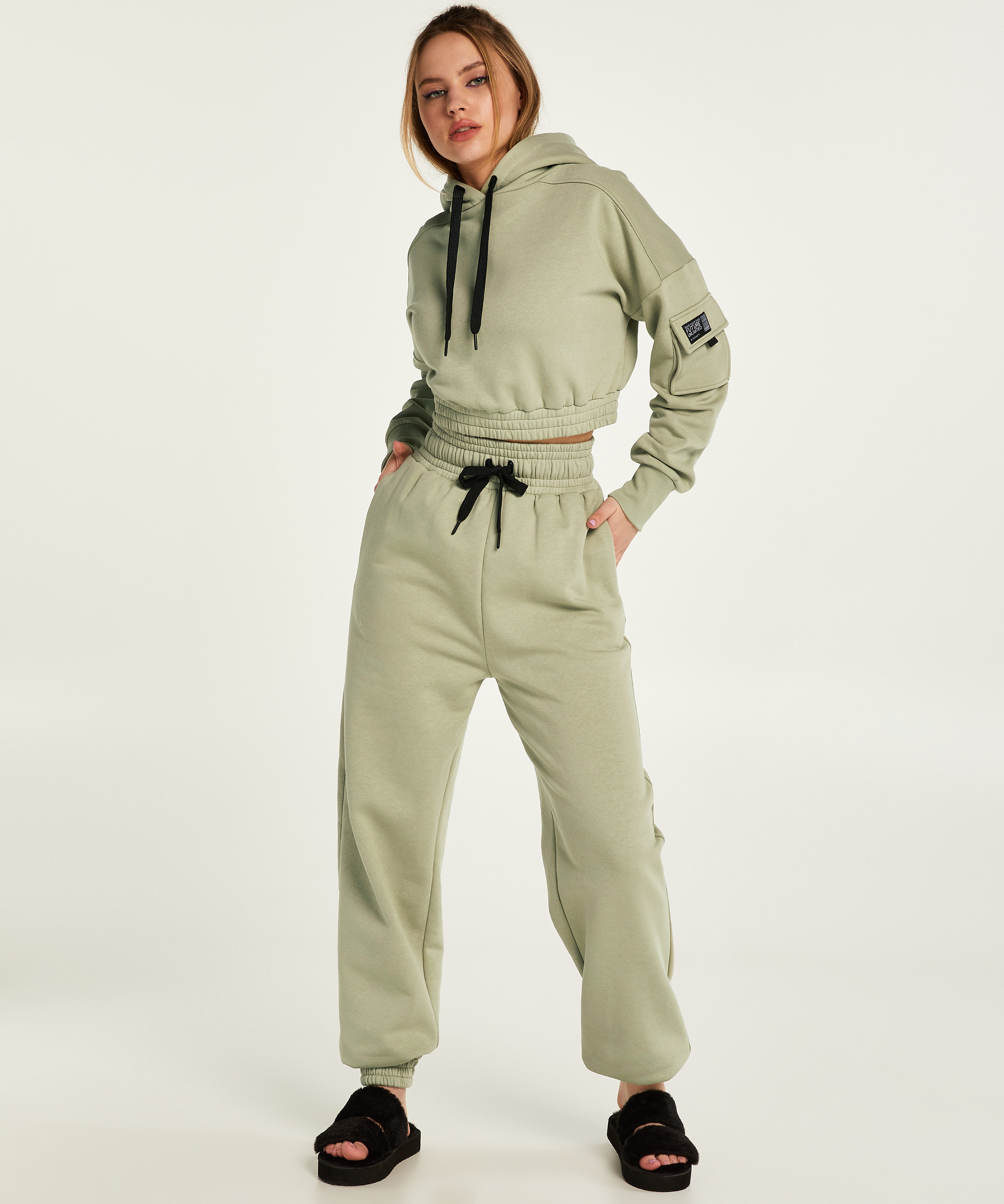 Sudadera corta con capucha Kim Petras, Verde, main