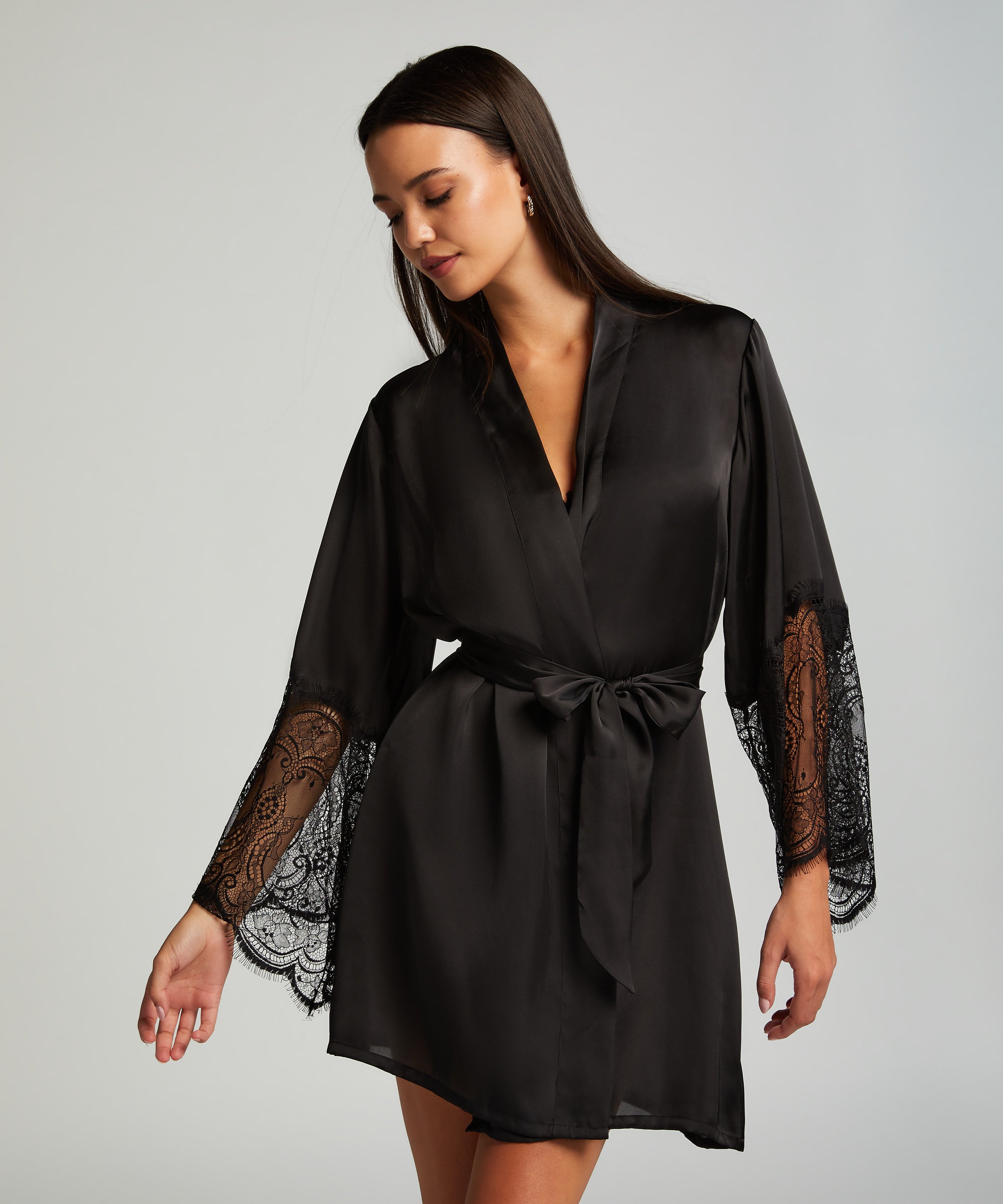 Kimono Satin, Negro, main