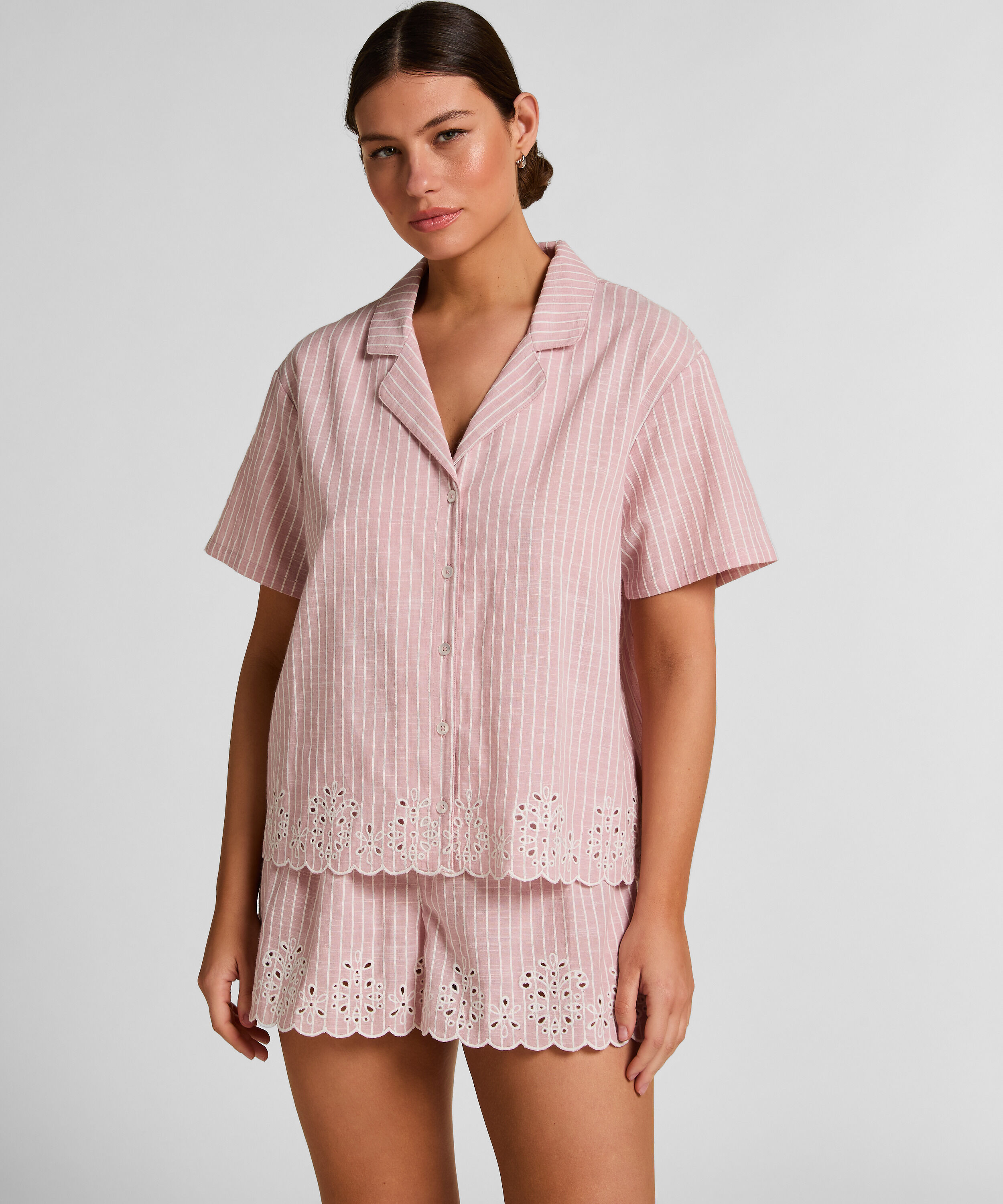 Chaqueta de Pijama de Rayas en Algodón