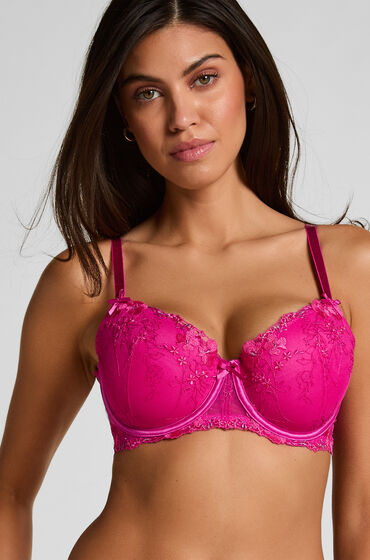 hunkemoller sujetador con aros y relleno peonie rosa