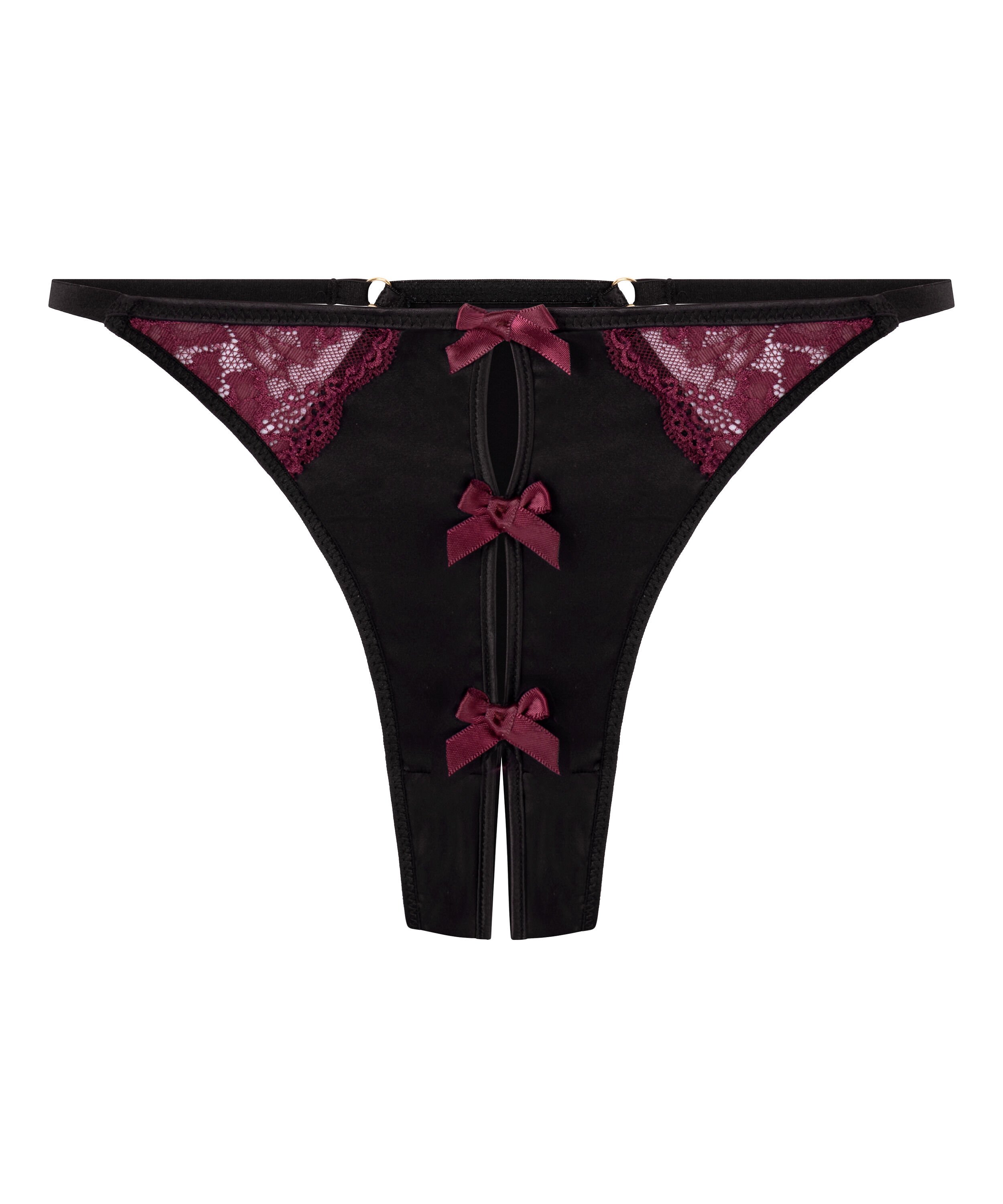 Tanga de pernera alta Ambra, Negro