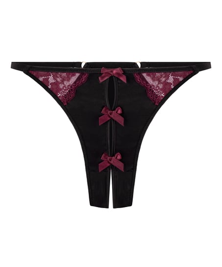 Tanga de pernera alta Ambra, Negro