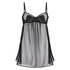 Vestido combinación de aros Dot Mesh Bow, Negro