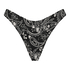 Braguita brasile&ntilde;a de bikini de tiro alto Paisley, Negro