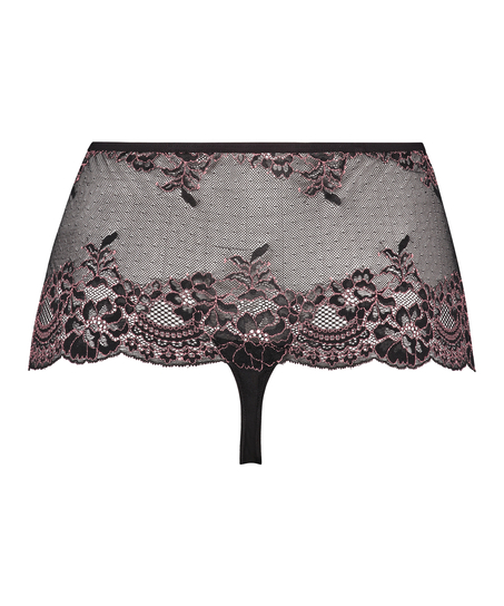 Tanga bóxer Doriane Curvy, Negro