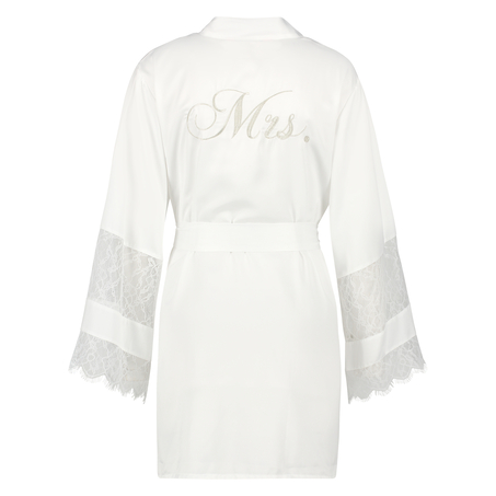 Kimono de sat&eacute;n Bridal, Blanco