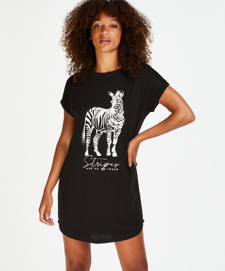 Camis&oacute;n de escote redondo, Negro