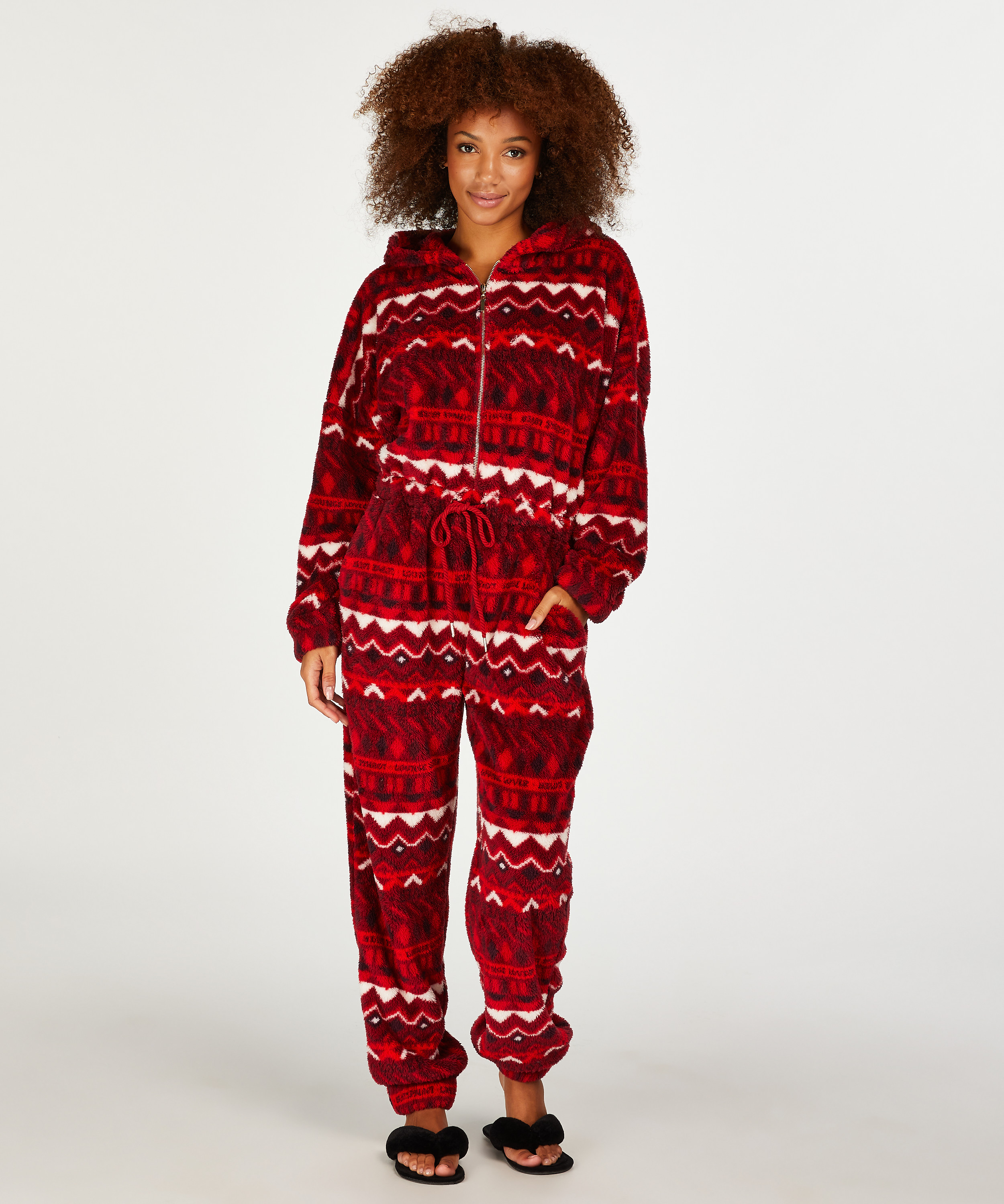 Mono de franela Fairisle, Rojo, main