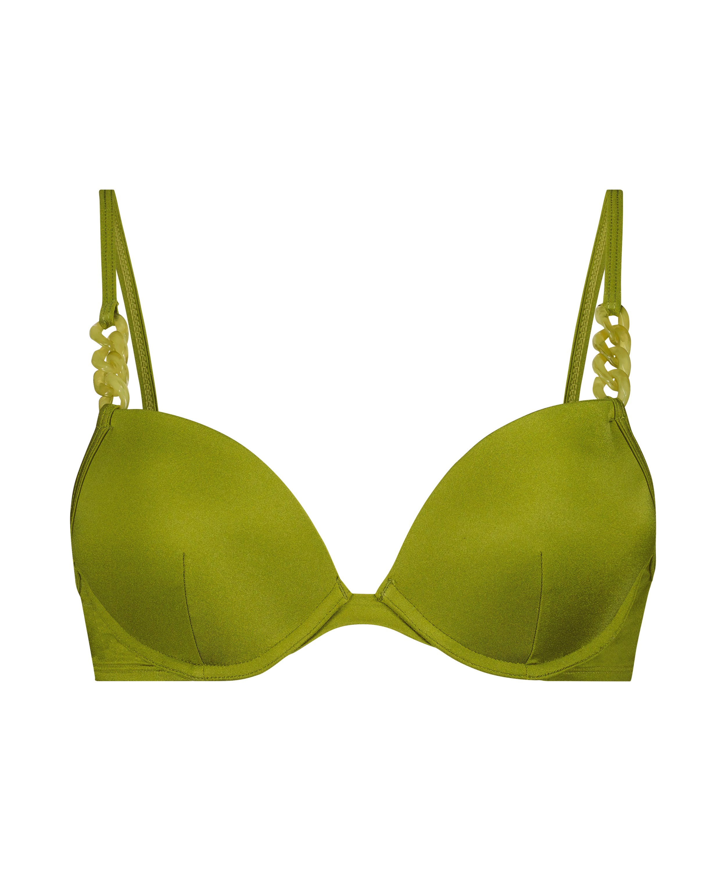 Top de bikini de aros push-up preformado Palm, Verde, main