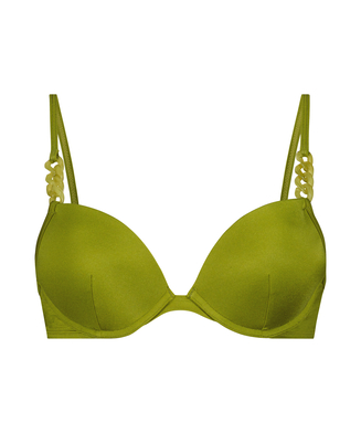 Top de bikini de aros push-up preformado Palm, Verde
