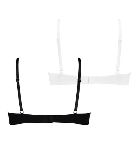 Paquete de 2 sujetadores de aros preformados, Negro