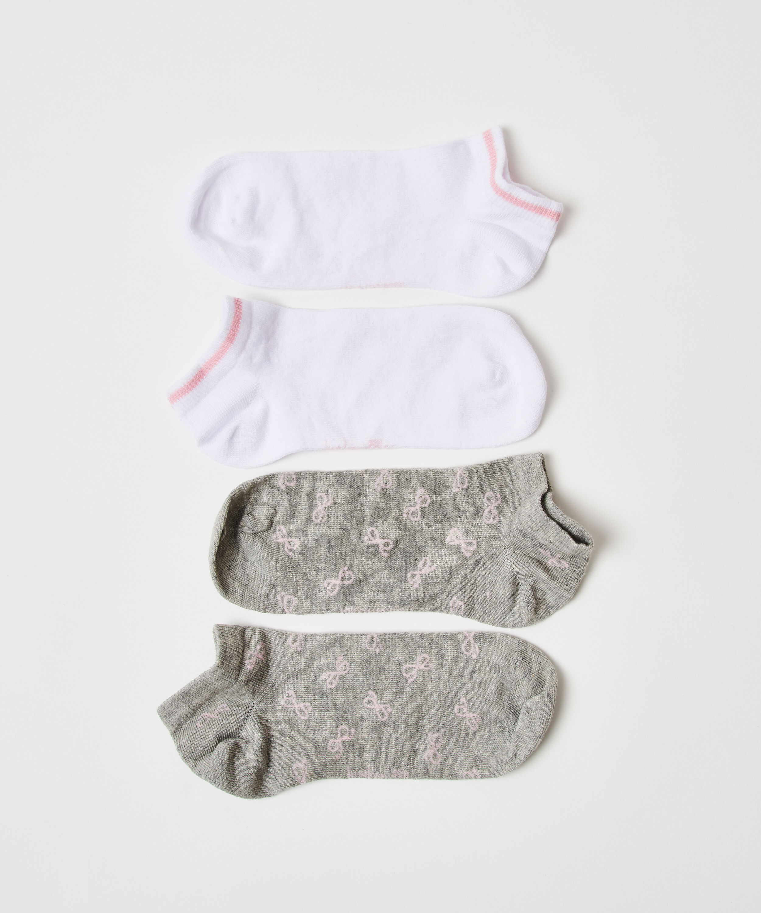 2 pares de calcetines tobilleros deportivos Cotton, Gris