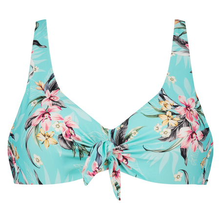 Top de bikini de aros no preformado Bea, Azul