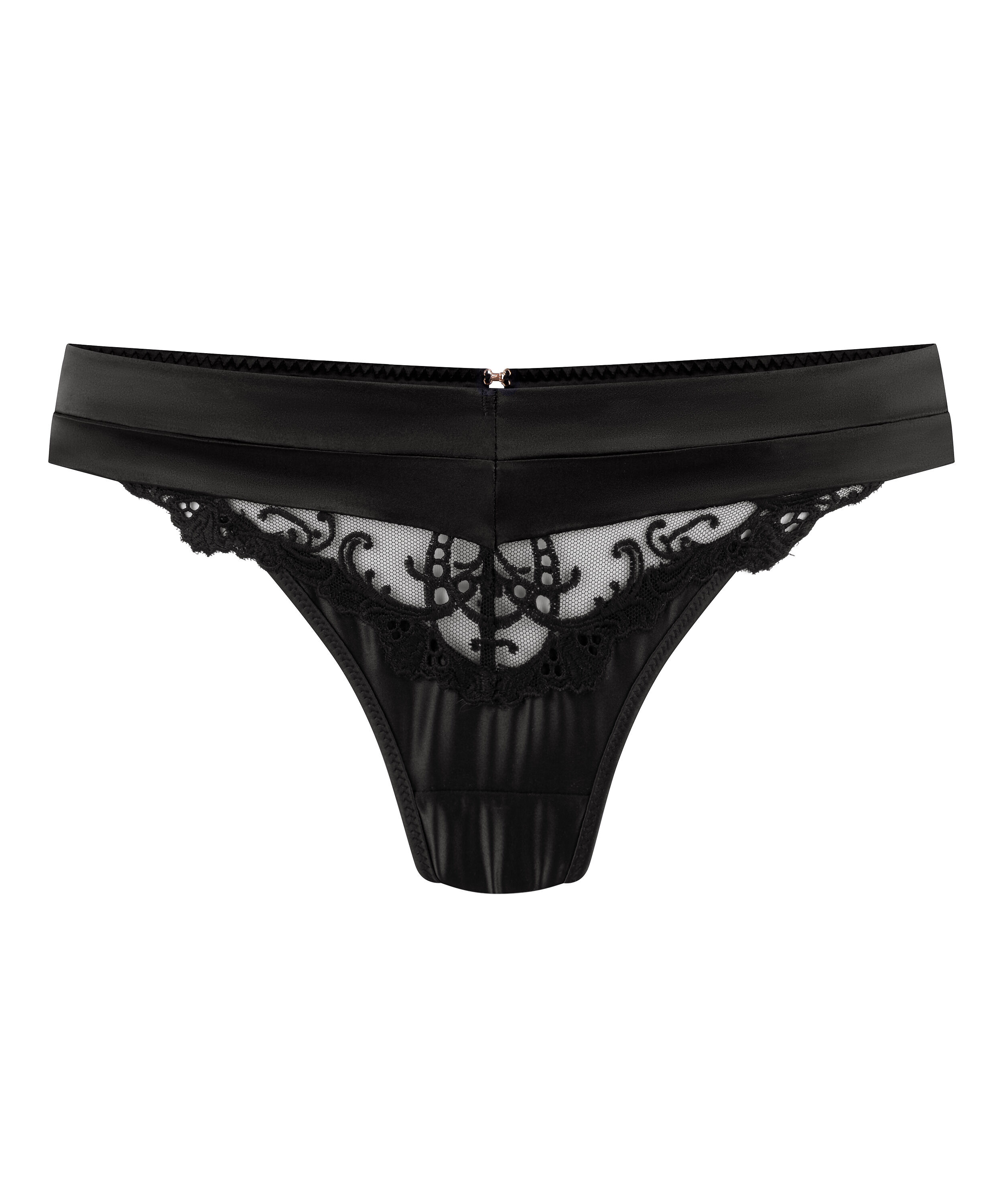 Tanga de hilo de pernera alta Sveta, Negro