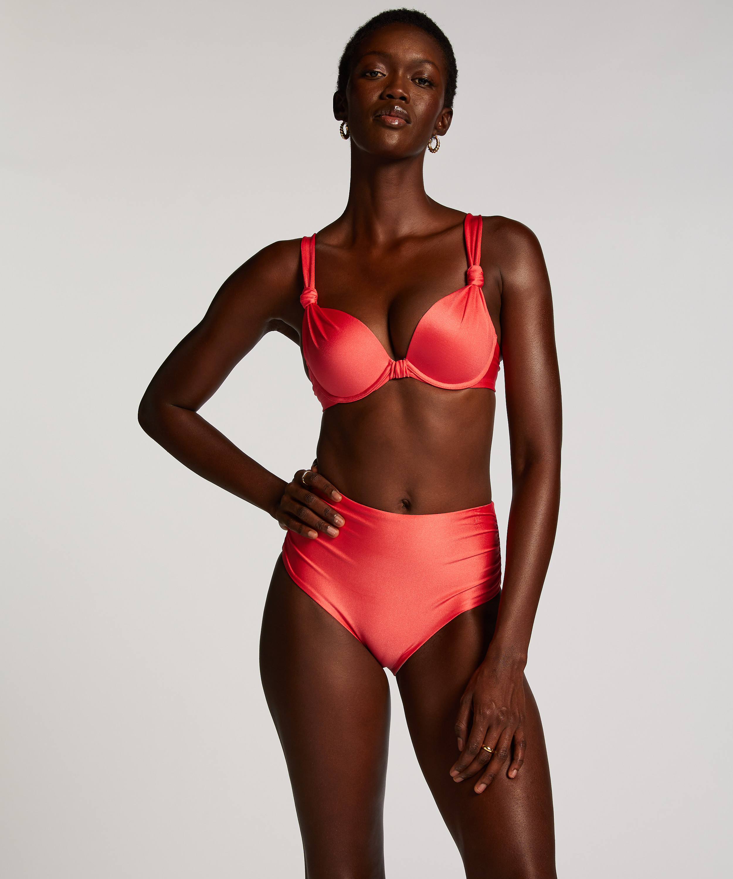 Top de bikini push-up Luxe Copa A - E, Rojo, main