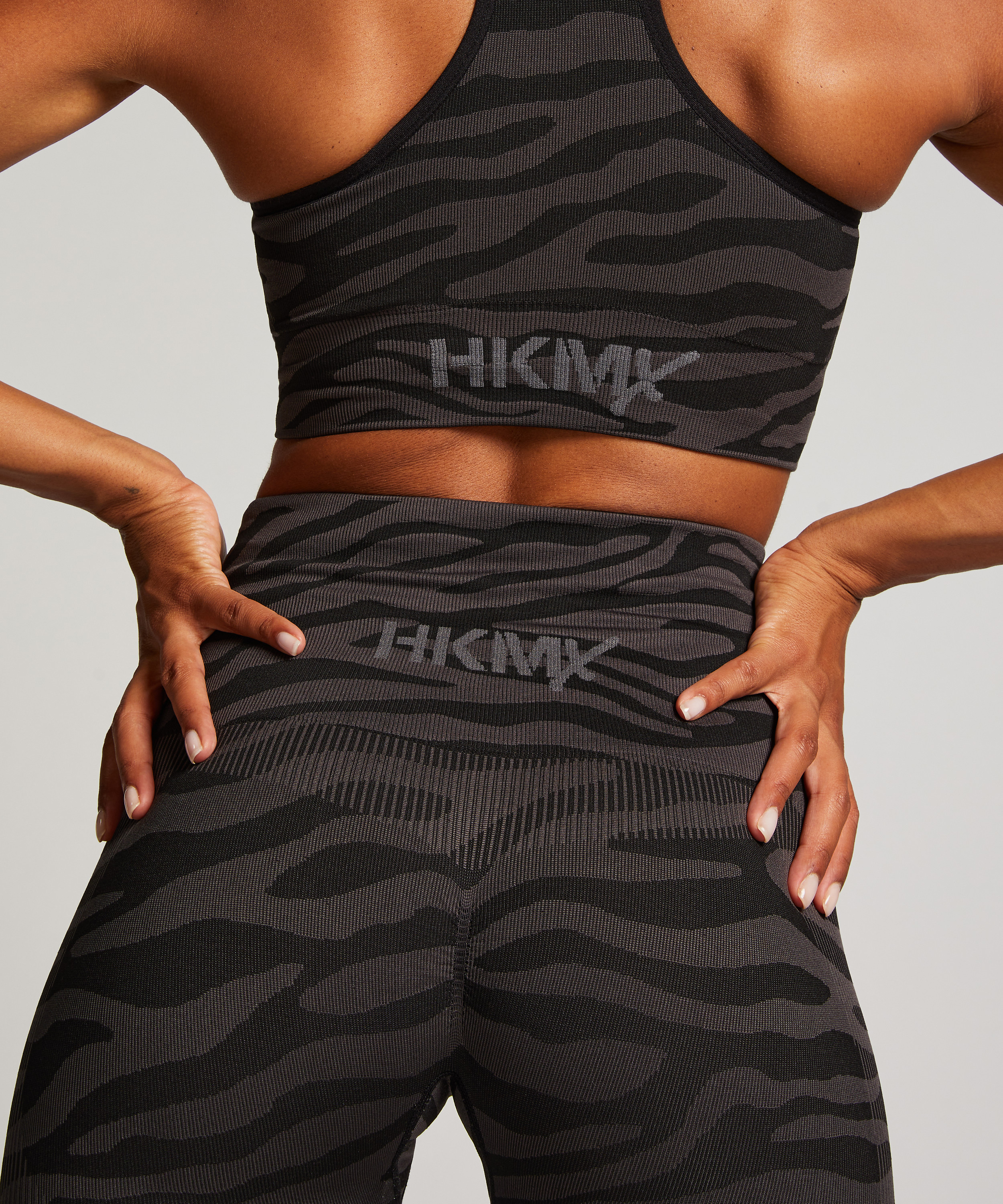 HKMX Leggings deportivos sin costuras y de cintura alta, Negro, main