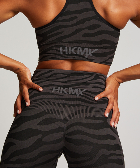 HKMX Leggings deportivos sin costuras y de cintura alta, Negro