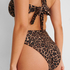 Braguita de bikini brasileña de corte alto Animal HKM x NA-KD, Marrón