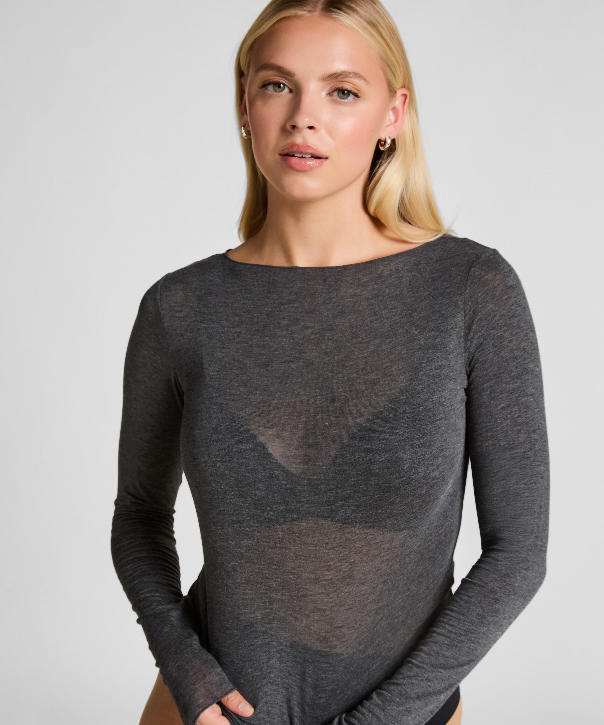 Camiseta super suave de Cashmere con Escote Barco
