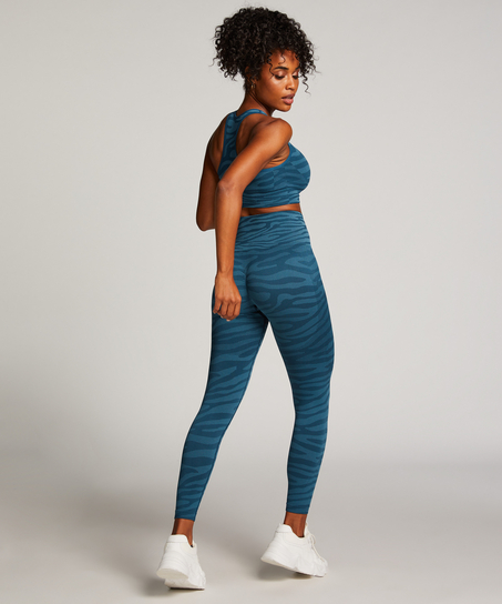 HKMX Sujetador deportivo sin costuras, Azul