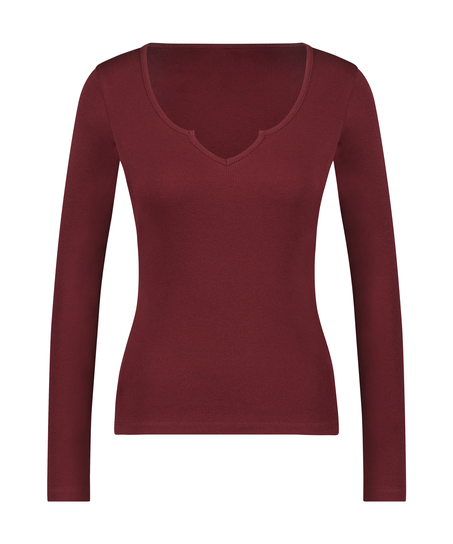 Top V-neck long sleeves, Morado