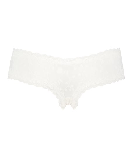 Brasile&ntilde;a en forma de V burn-out mesh, Blanco