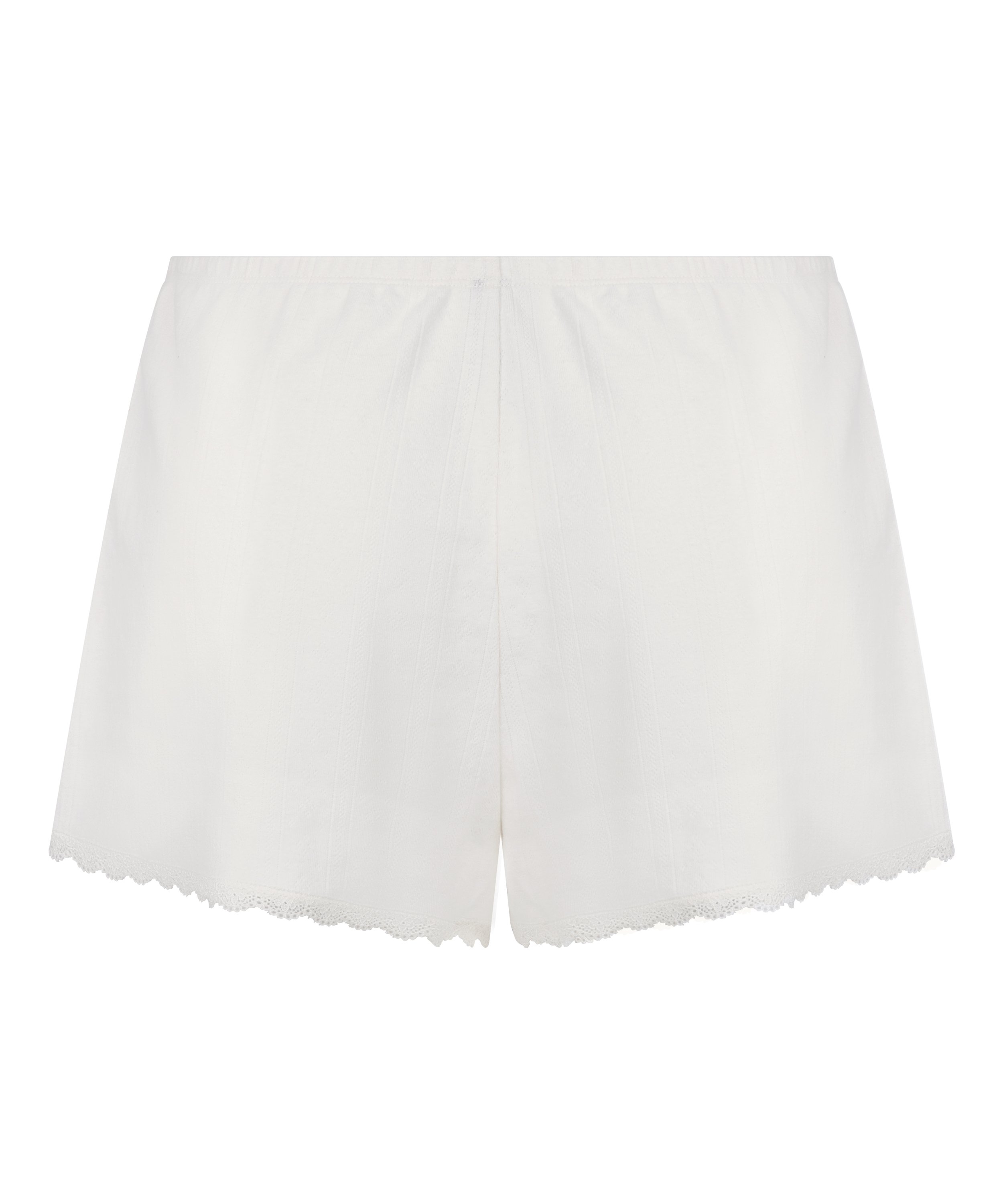 Short en pointelle, Blanco, main