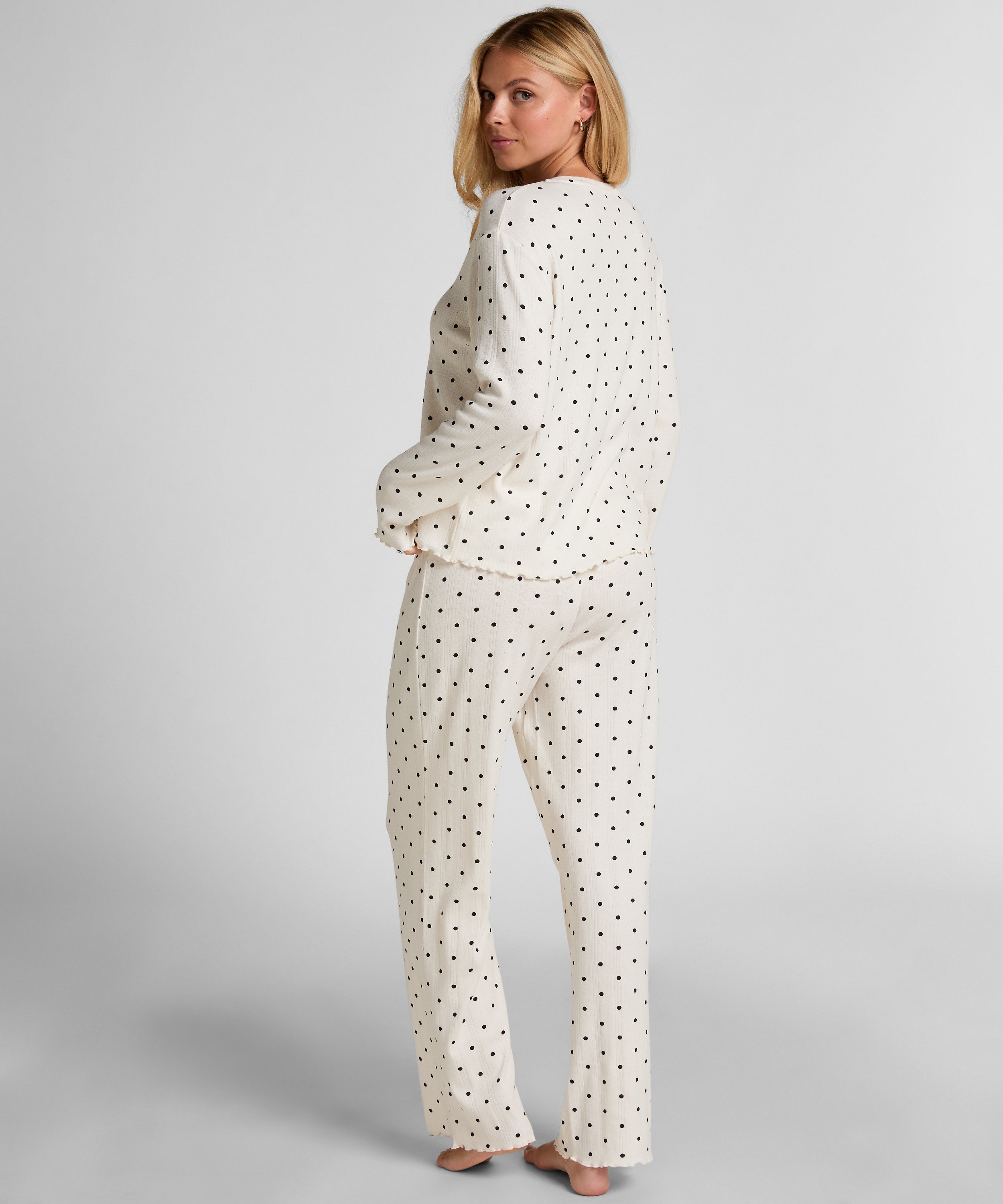 Pyjama Pant Loose Pointelle, Blanco, main
