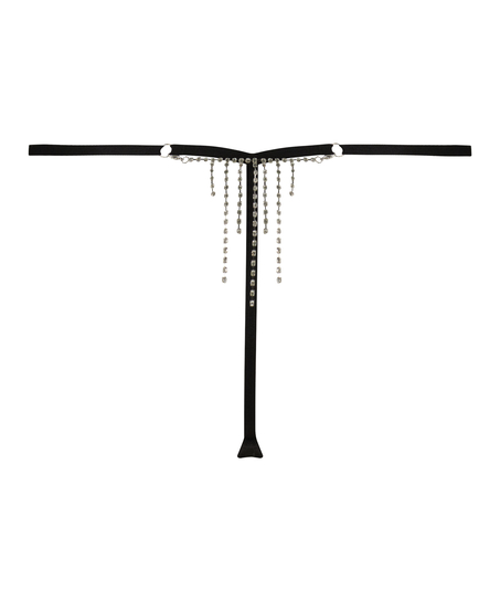 Tanga de tiro alto Samantha, Negro