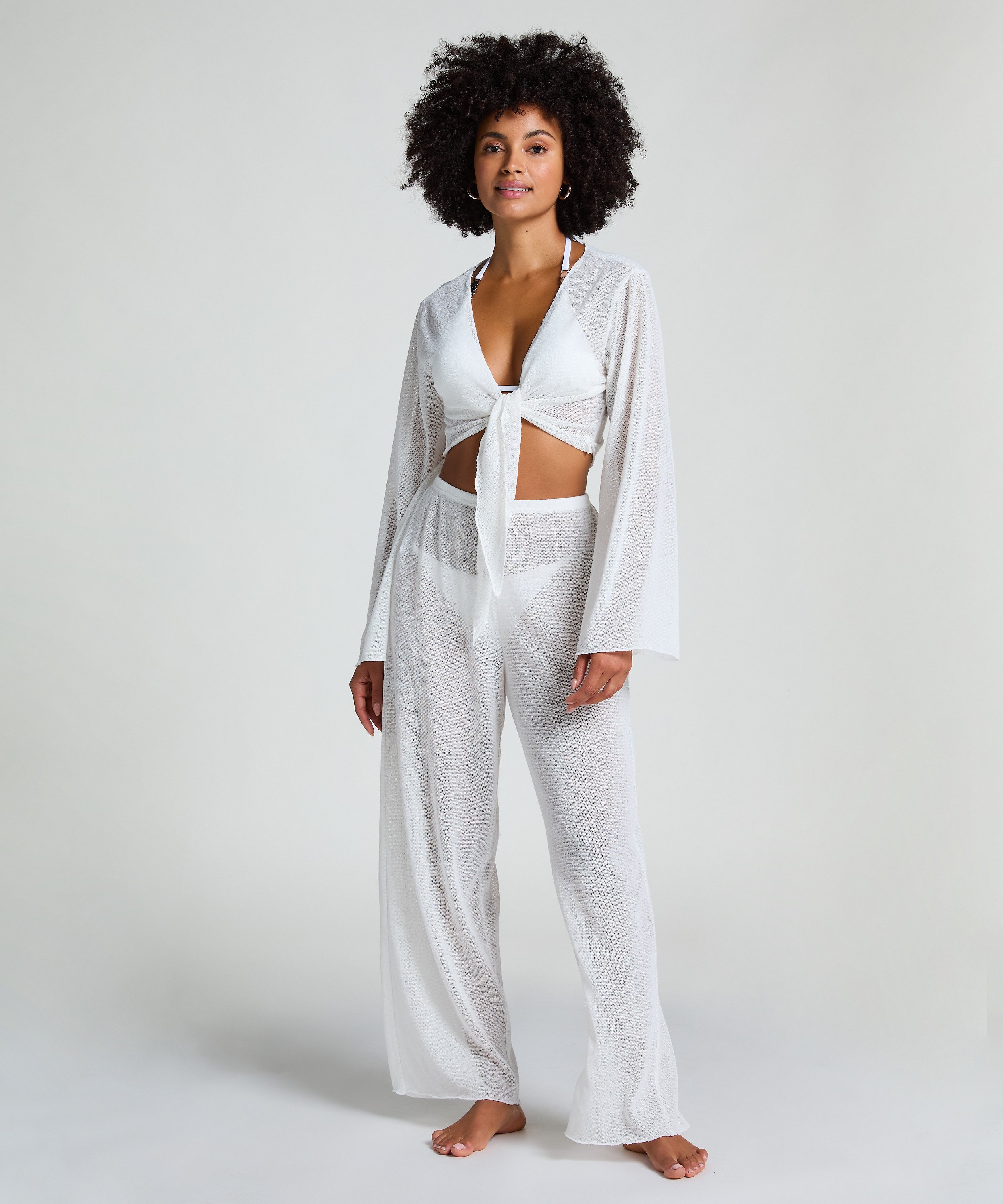 Pantalón de punto playero, Blanco, main