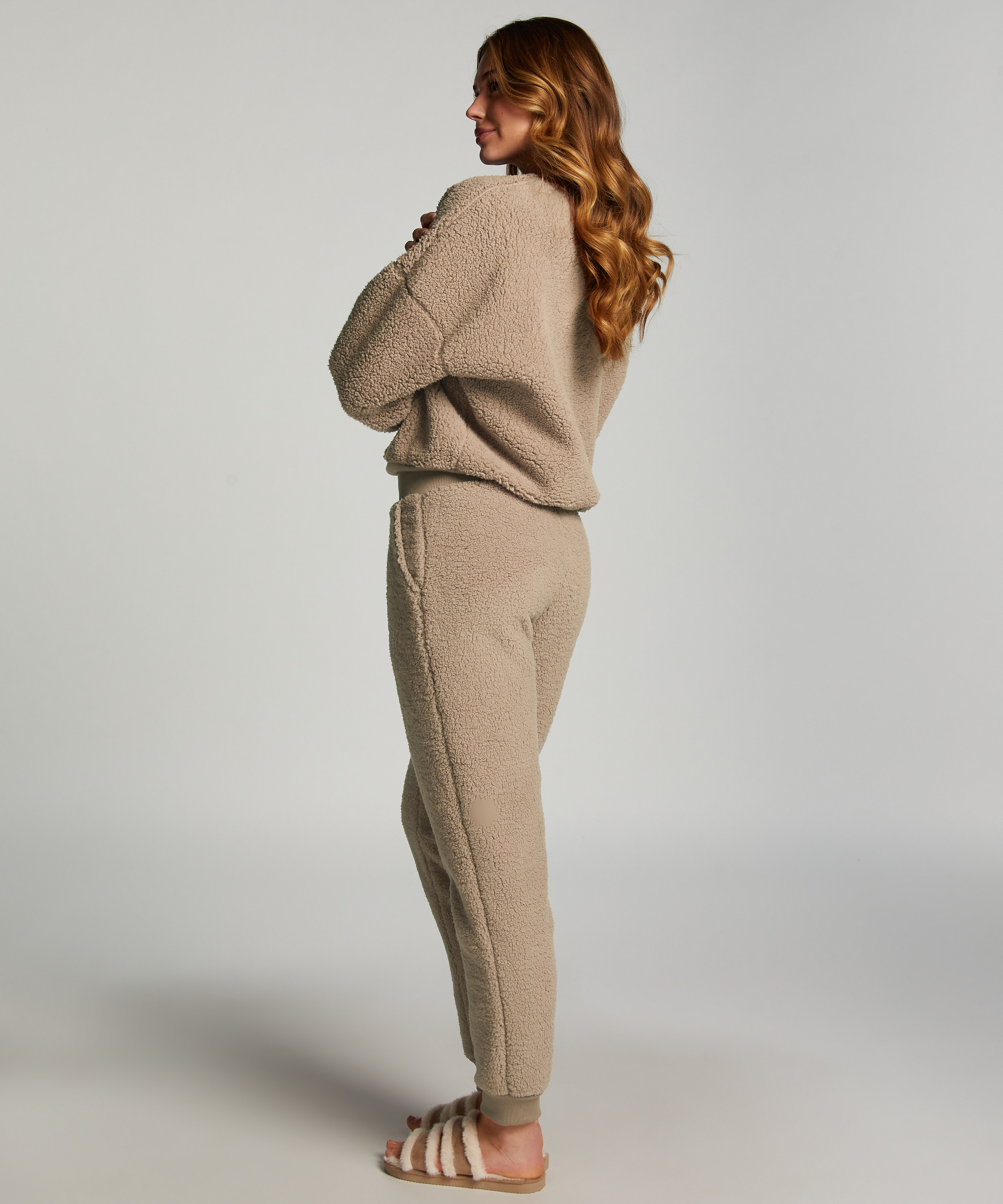 Pantalones deportivos Fleece, Marrón, main