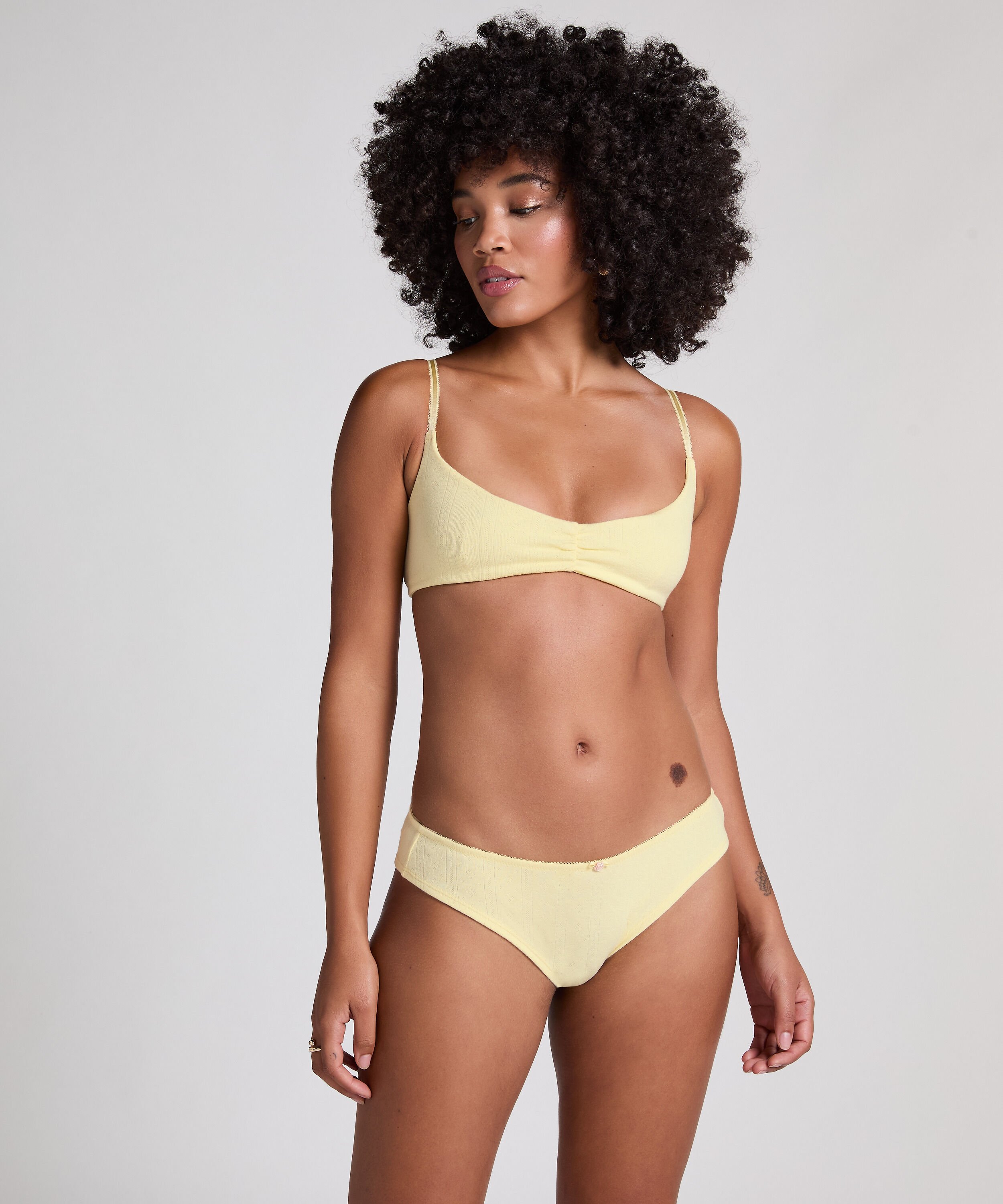Bralette en pointelle, Amarillo
