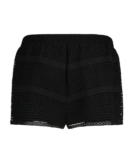 Pantalón corto Crochet, Negro