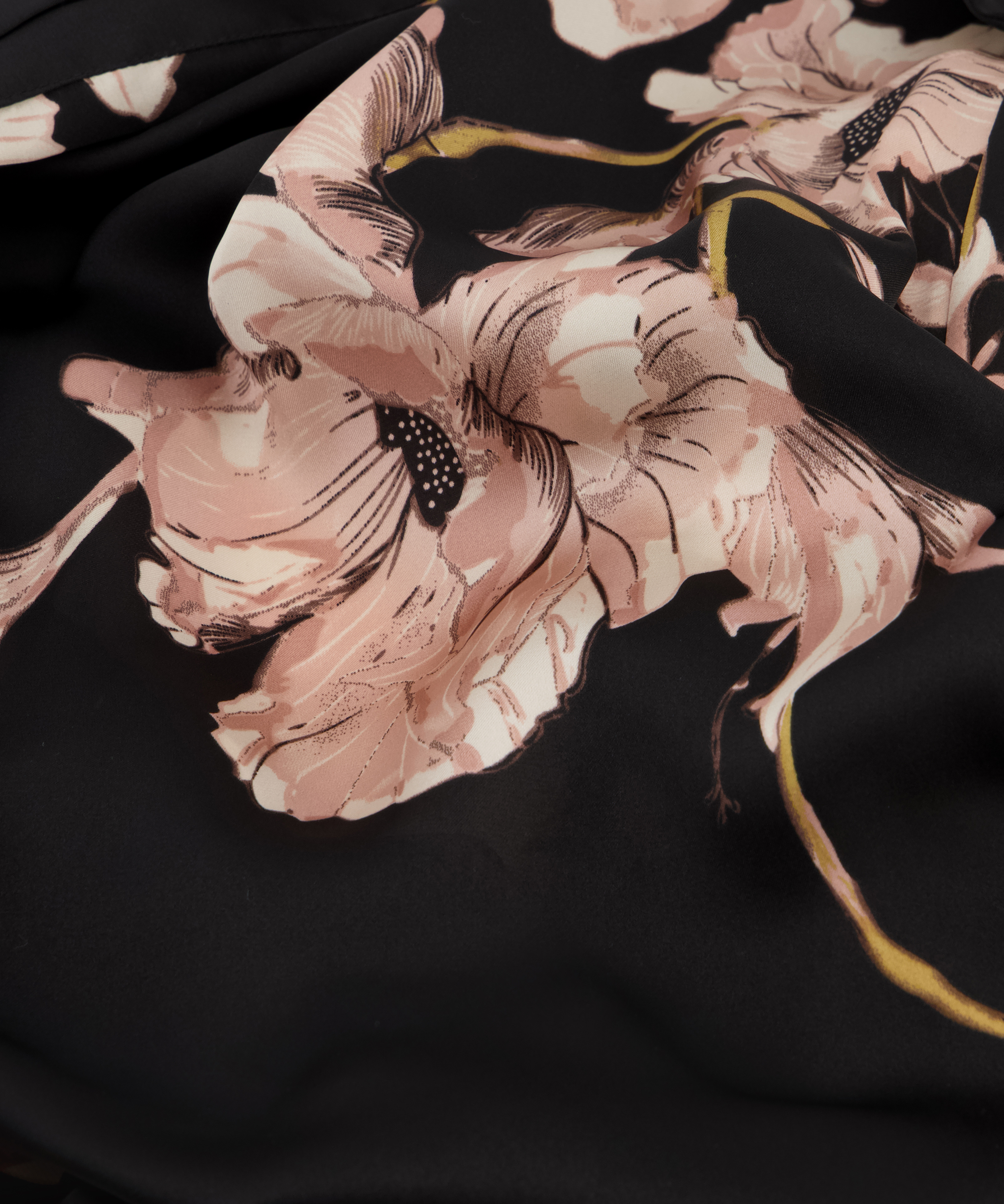 Kimono Satin Bloom, Negro, main