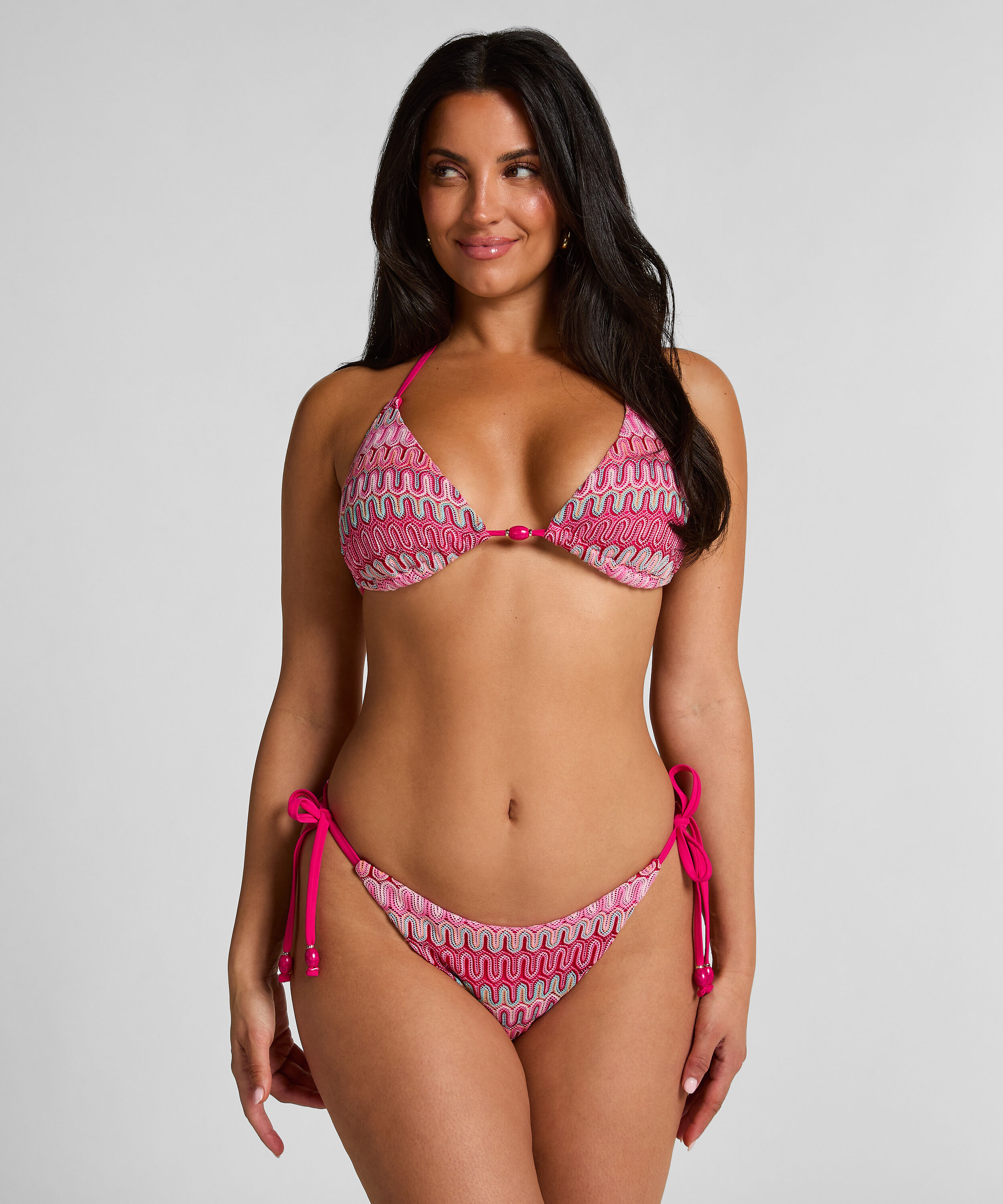 Braguita de bikini de tiro alto Cali, Rosa
