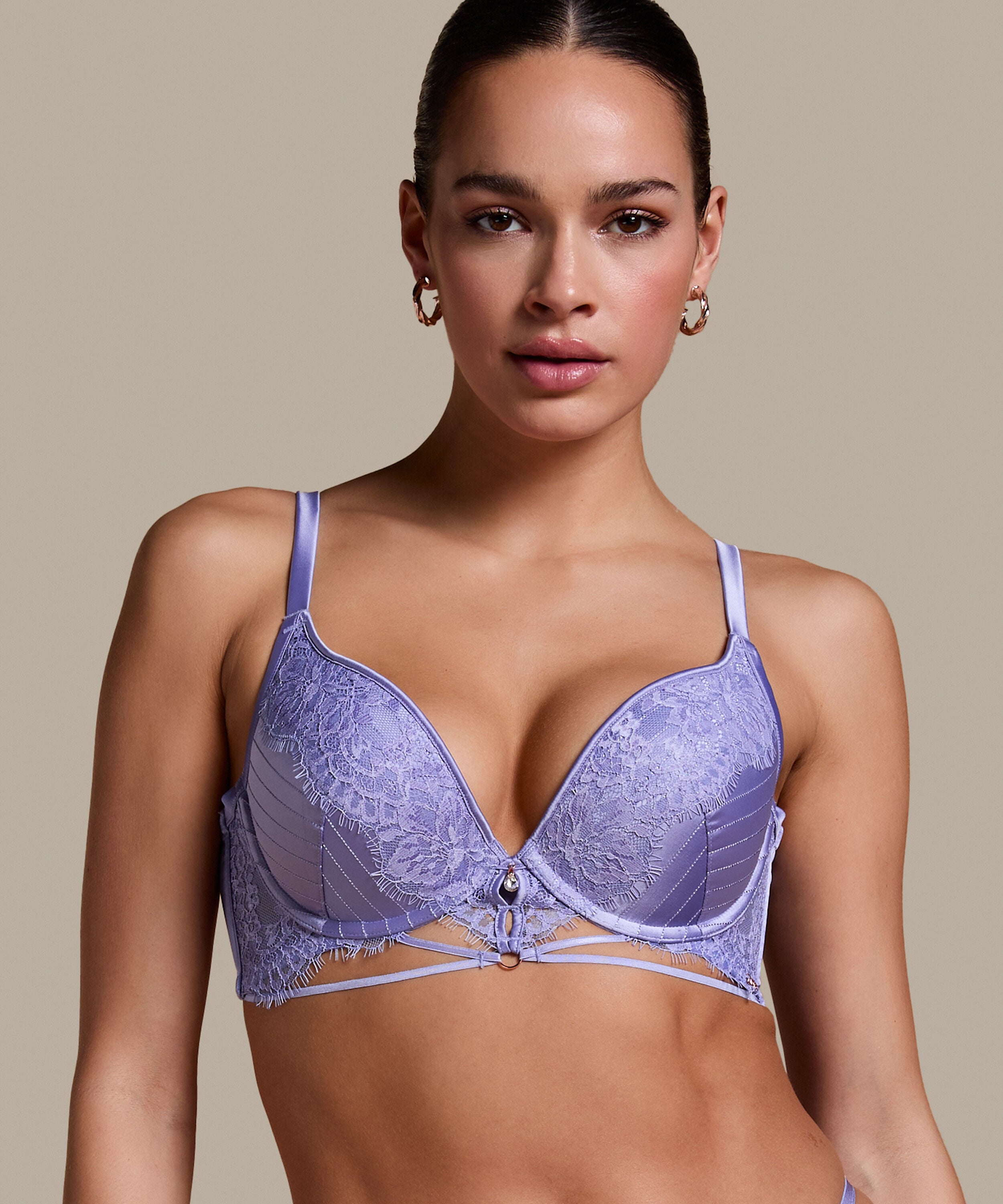 Sujetador push-up de aros preformado Charlie, Morado