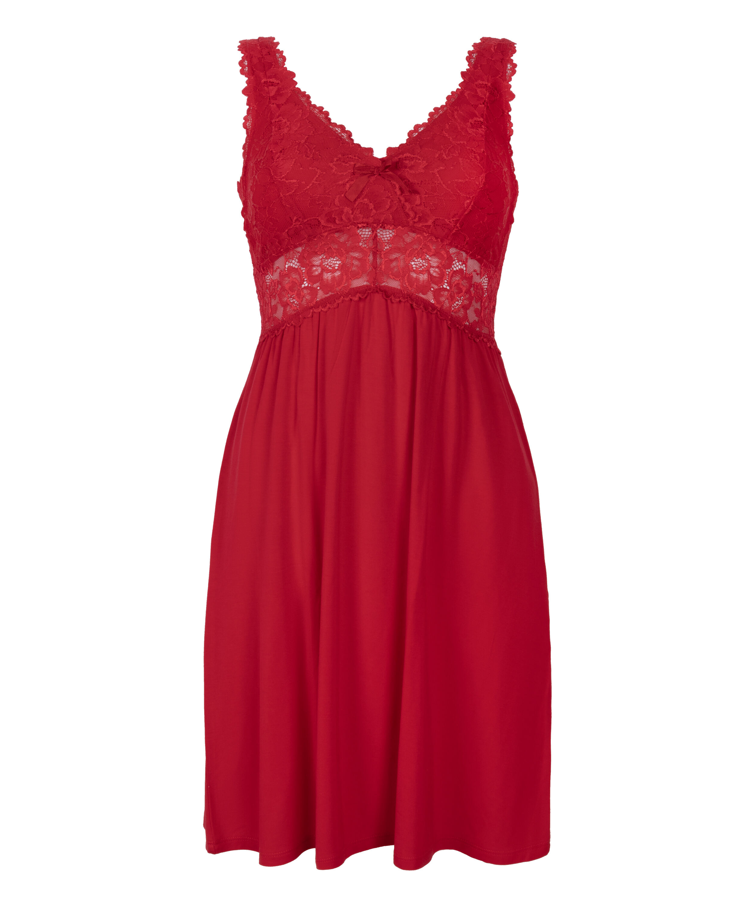 Vestido lencero Nora Lace, Rojo