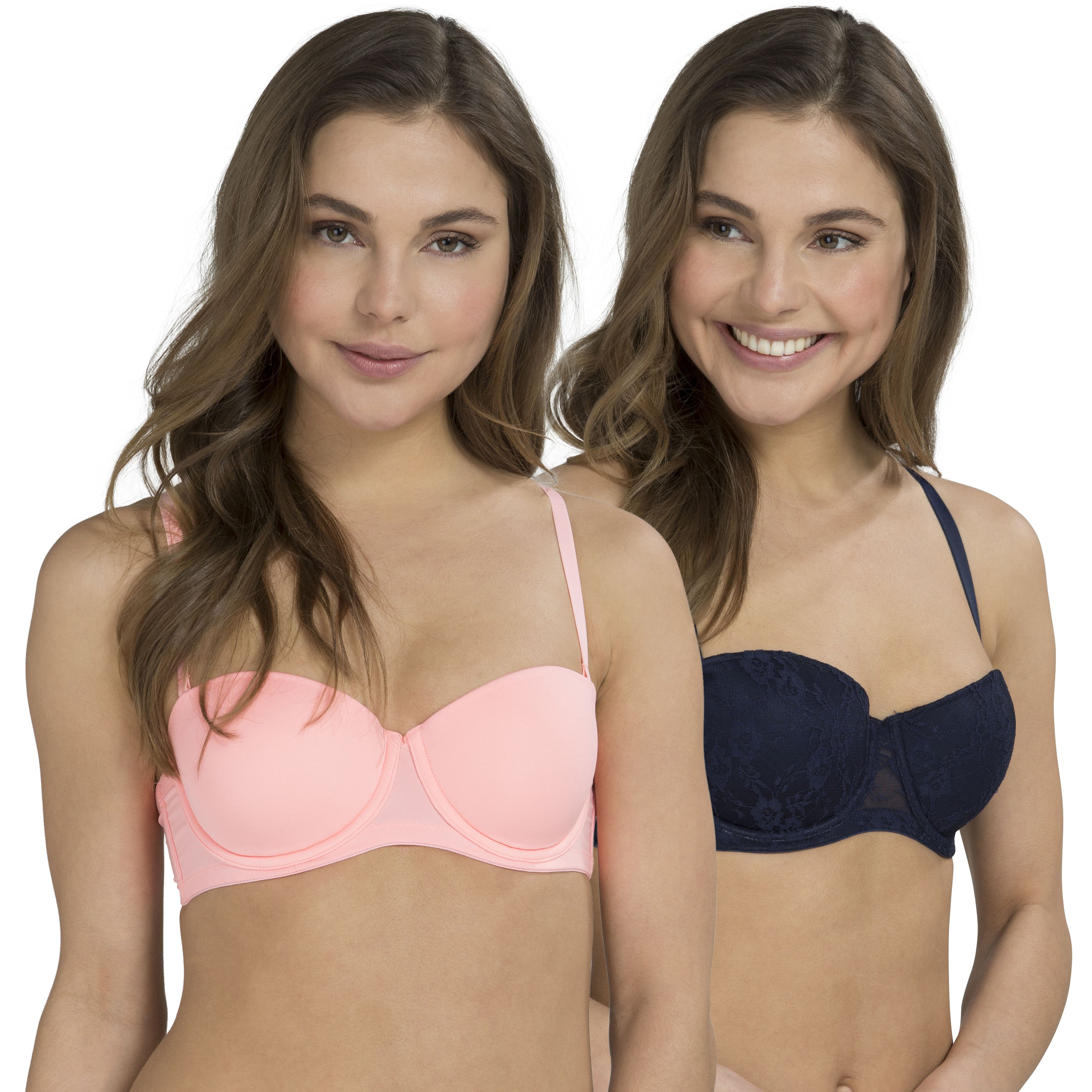 2-pack padded underwired bras Lace, Azul, main