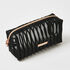 Neceser de maquillaje Stripe Mesh, Negro