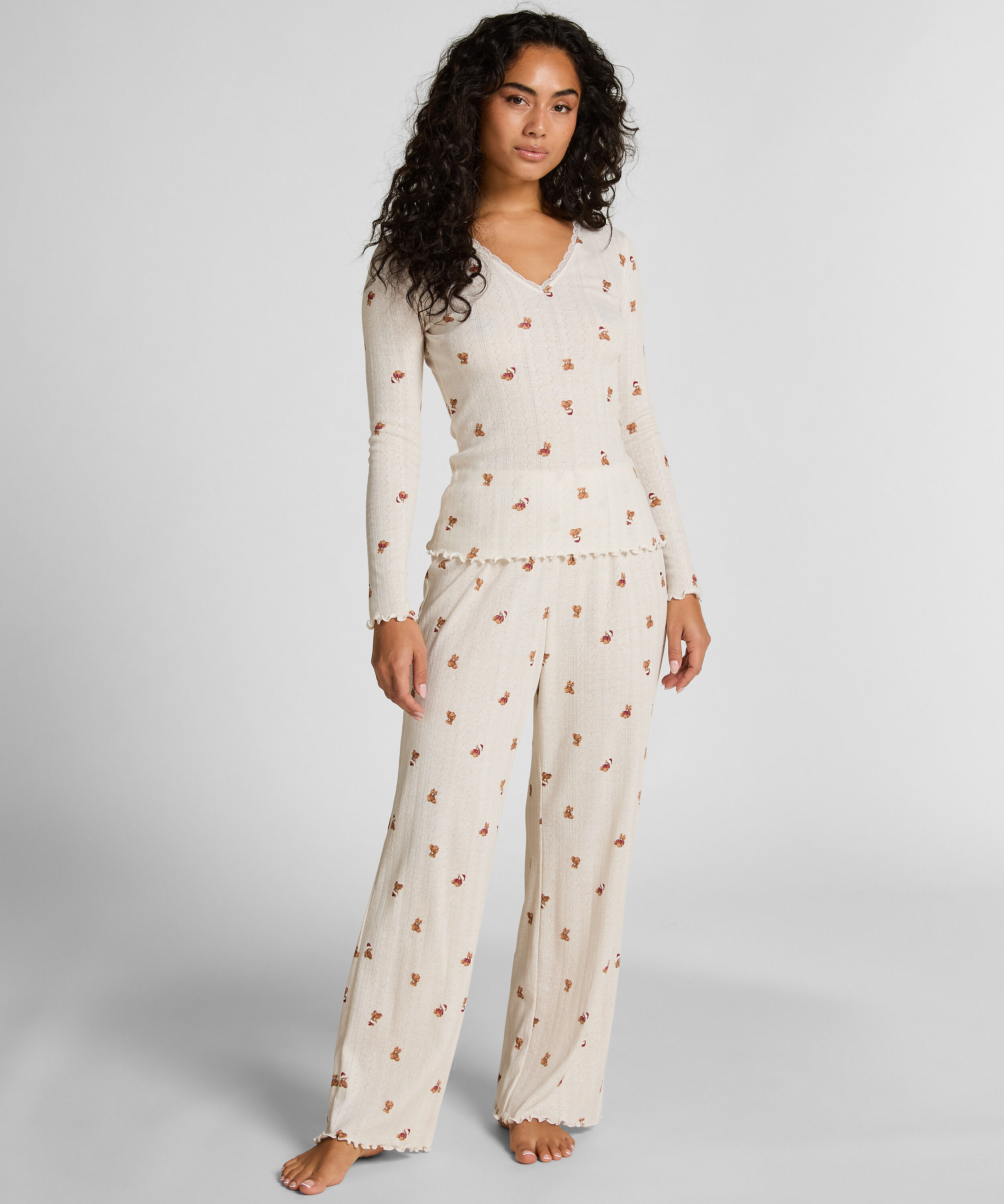 Conjunto de pijama Pointelle, Blanco