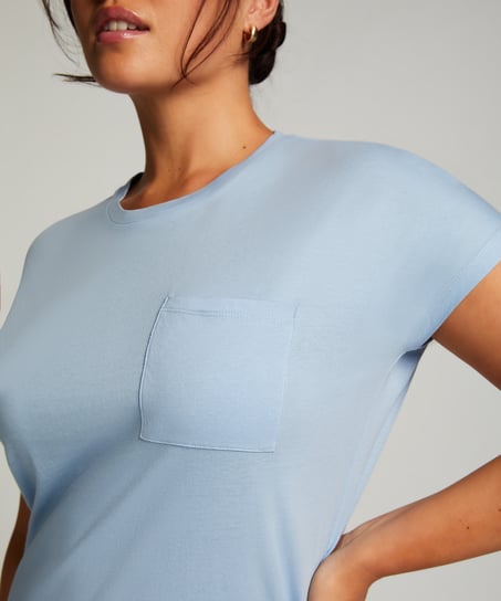 Camis&oacute;n de escote redondo, Azul