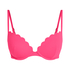 Top de bikini preformado con efecto realce Scallop Copa A - E, Rosa