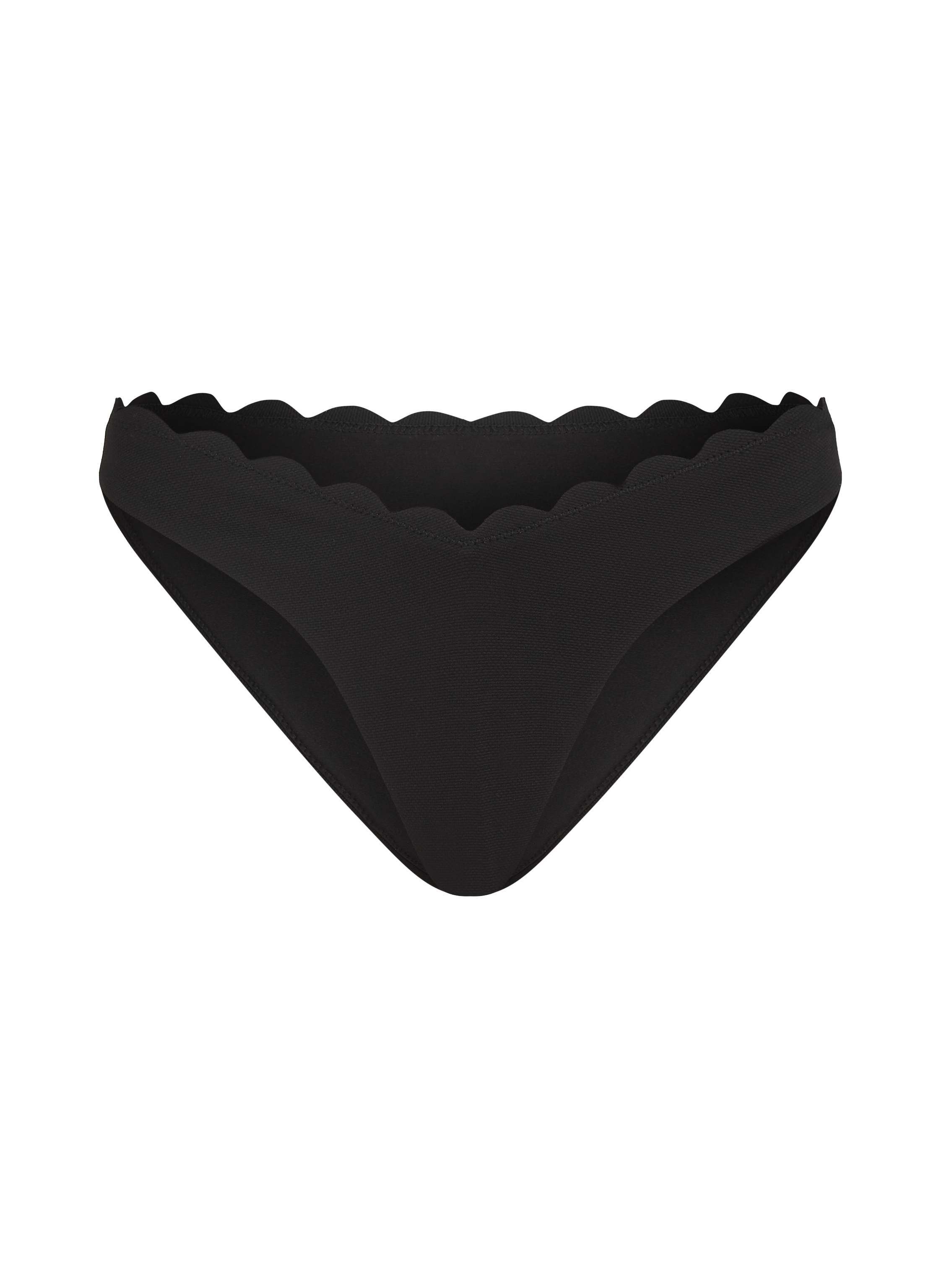 Braguita de Bikini de Corte Alto Scallop, Negro, main